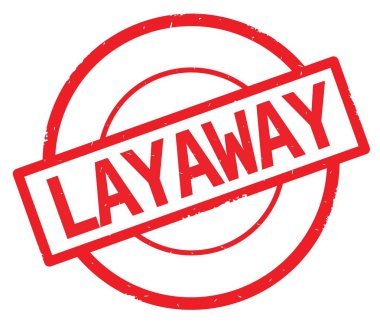 Kırmızı daire basit damgası yazılmış layaway metni.