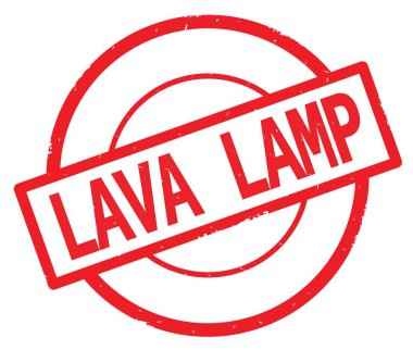 Lav lambası kırmızı daire basit damgası yazılmış metni,.