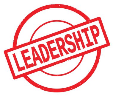 Liderlik metin, kırmızı daire basit damga yazılmış.