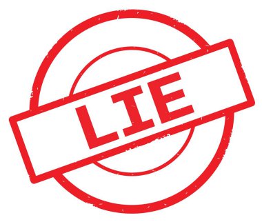 Kırmızı daire basit damgası yazılmış metni, yalan.