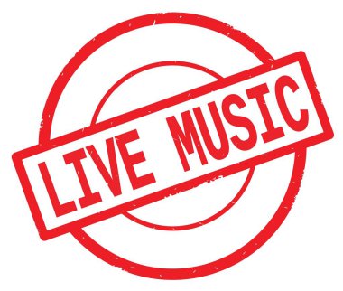 Kırmızı daire basit damgası yazılı canlı müzik metin.