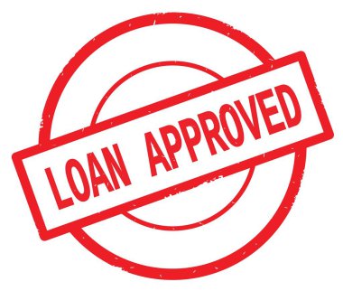 Kredi onaylandı metin, kırmızı daire basit damga yazılmış.