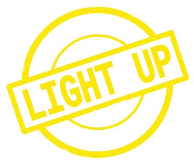 Sarı daire basit damgası yazılı metin light Up.