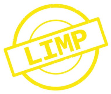 Sarı daire basit damgası yazılı gevşek metin.