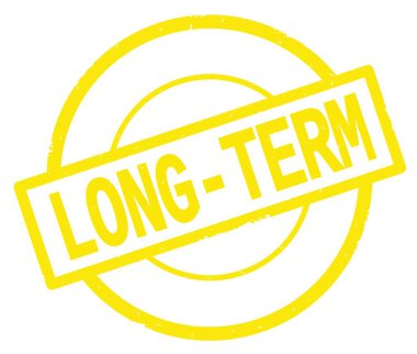 Sarı daire basit damgası yazılı uzun vadeli metin.