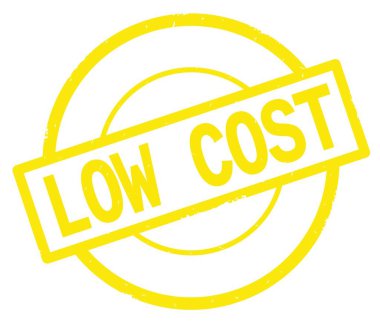 Düşük maliyetli metin, sarı daire basit damga yazılmış.