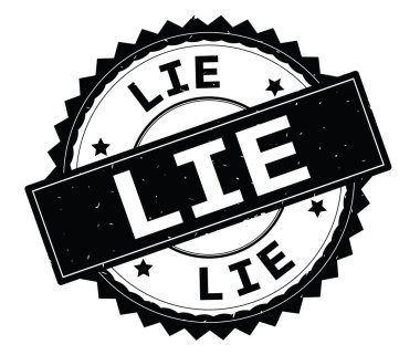 Yalan siyah metin damgası, zig zag kenarlıklı yuvarlak.