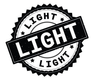 Işık Siyah metin damgası, zig zag kenarlıklı yuvarlak.