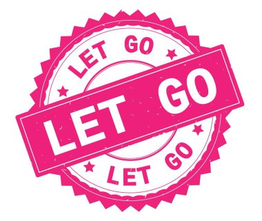 Damga, zig zag kenarlıklı yuvarlak git pembe metin izin.