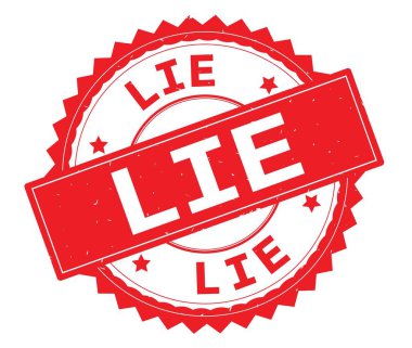 Yalan kırmızı metin damgası, zig zag kenarlıklı yuvarlak.