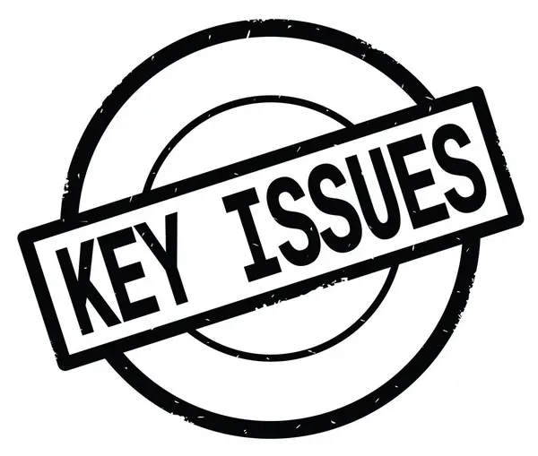 Key Issues tekst, geschreven op de stempel van de zwarte eenvoudige cirkel. — Stockfoto