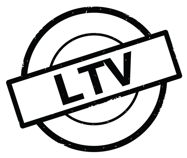 Texte LTV, écrit sur timbre noir simple cercle . — Photo