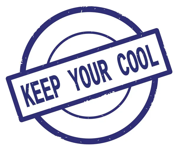 KEEP YOUR COOL text, written on blue simple circle stamp. — Stock Photo, Image