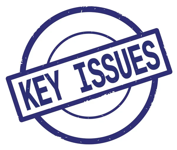 KEY ISSUES text, written on blue simple circle stamp. — Stock Photo, Image