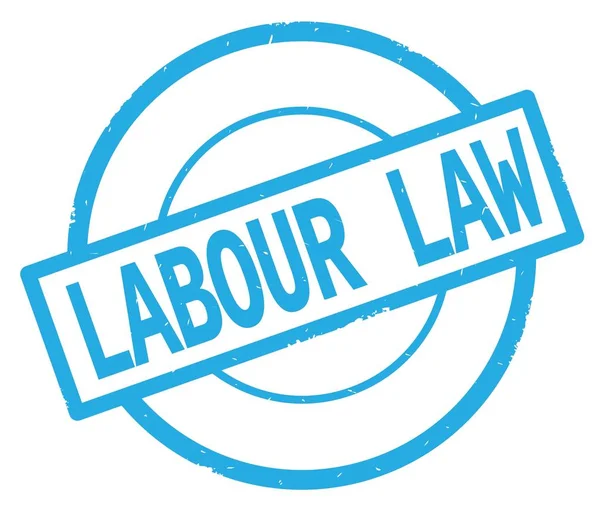 노동 법률 텍스트, 시안색 간단한 원형 스탬프에 적힌. — 스톡 사진