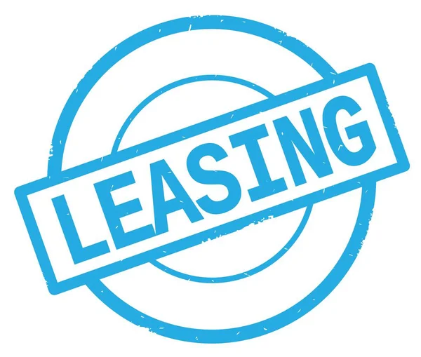 Leasing-Text, geschrieben auf Cyan Simple Circle Stempel. — Stockfoto