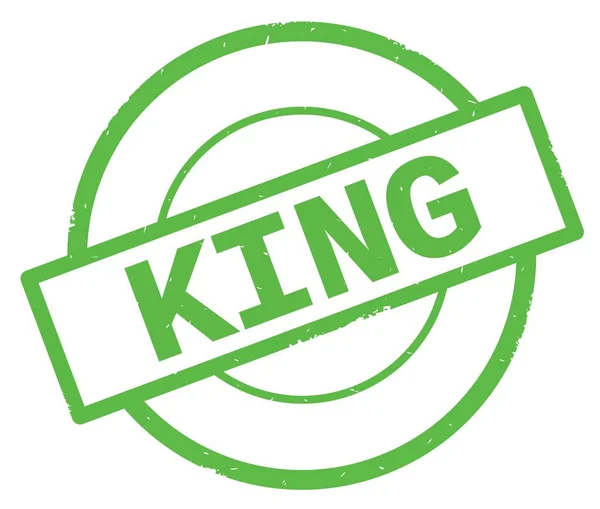 Königstext, geschrieben auf grüne einfache Kreismarke. — Stockfoto