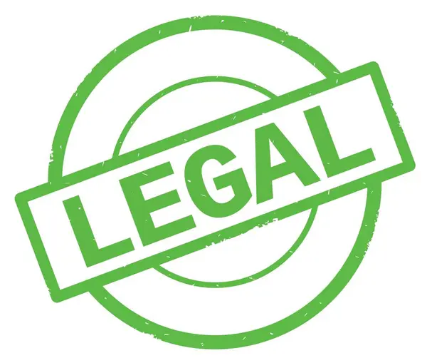 Texto LEGAL, escrito en verde simple sello de círculo . —  Fotos de Stock