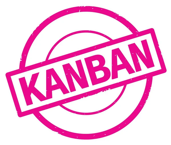 Kanban 텍스트, 핑크 간단한 원형 스탬프에 적힌. — 스톡 사진