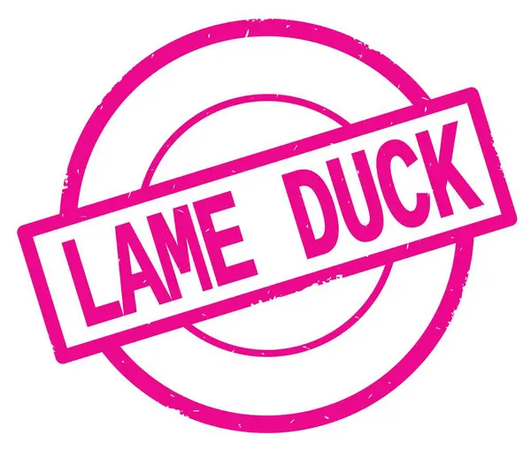 Teks LAME DUCK, ditulis pada stempel lingkaran sederhana pink . — Stok Foto