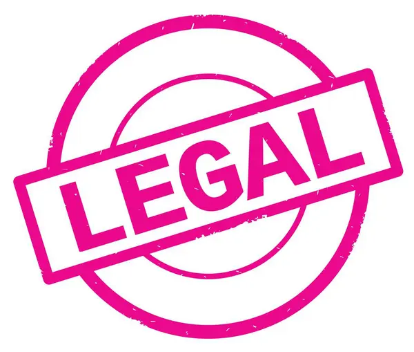 Texto LEGAL, escrito en rosa simple círculo sello . —  Fotos de Stock