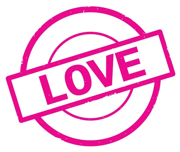 Αγάπη το κείμενο, γραμμένο σε ροζ απλό κύκλο σφραγίδα. — Φωτογραφία Αρχείου