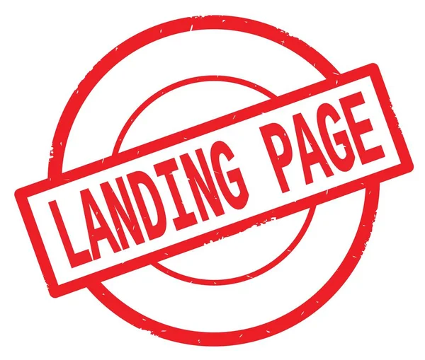 PAGINA DI LANDING testo, scritto sul timbro rosso semplice cerchio . — Foto Stock