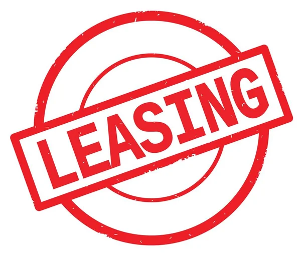 LEASING texto, escrito no selo círculo simples vermelho . — Fotografia de Stock