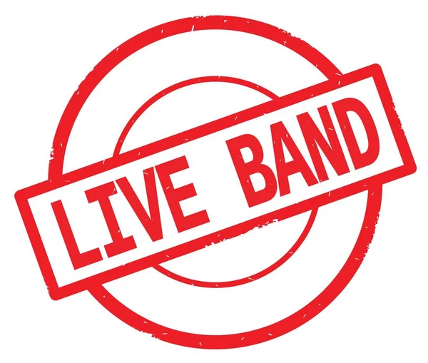 Live Band text, skriven på röd enkel cirkel stämpel. — Stockfoto