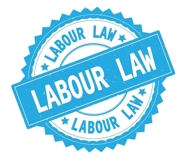 Labour Law blauwe tekst ronde stempel, met zig zag rand. — Stockfoto