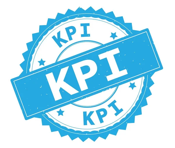 KPI modrý text kulaté razítko s cik cak hranice. — Stock fotografie