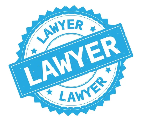 Právník modrý text kulaté razítko s cik cak hranice. — Stock fotografie