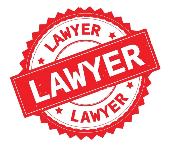 LAWYER red text round stamp, with zig zag border. — Stock Photo, Image