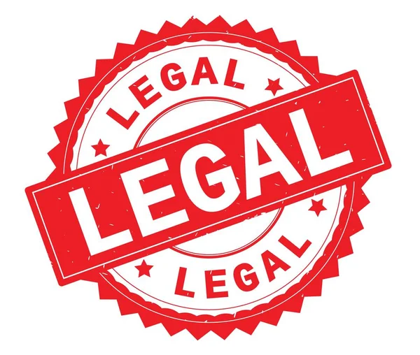 LEGAL red text round stamp, with zig zag border. — Stock Photo, Image