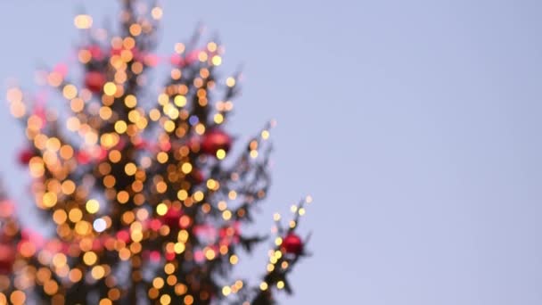 Luces Borrosas Ciudad Con Ciudad Borrosa Fondo Todo Parece Cuento — Vídeos de Stock