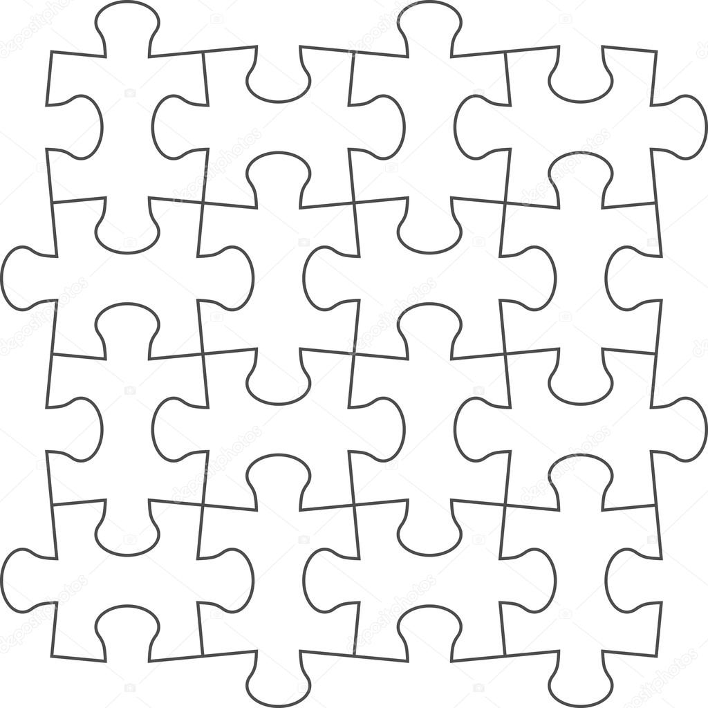 Puzzle. Vector illustration of white puzzle.