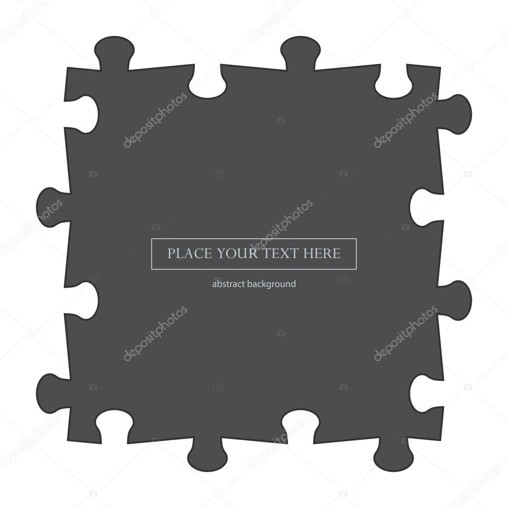Puzzle. Vector illustration of black puzzle.