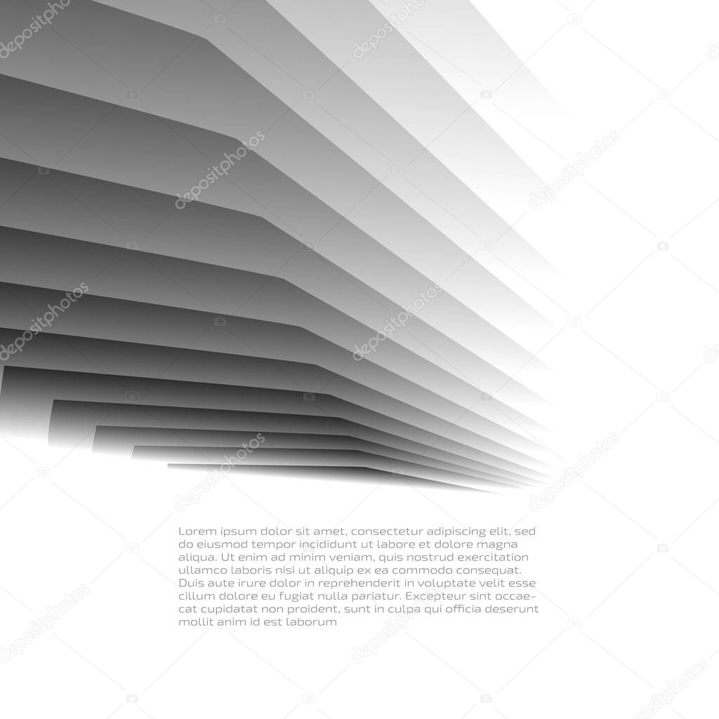 White background abstraction with geometry