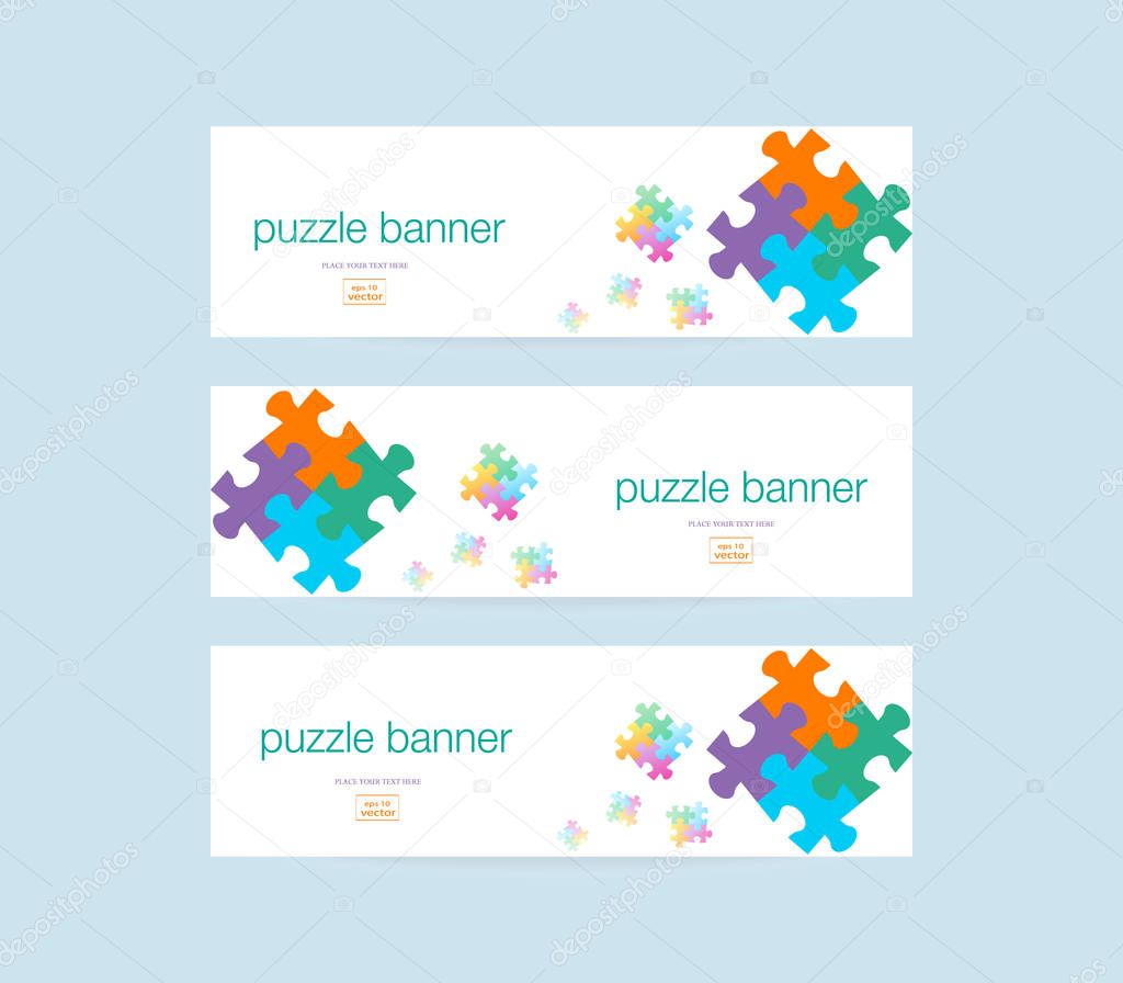 Banner with puzzle design