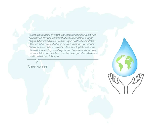 Protecção da Natureza. Economize água . —  Vetores de Stock
