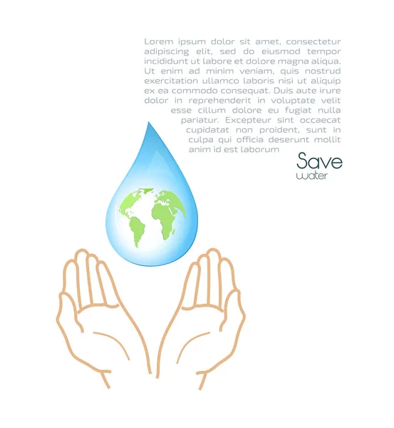 Προστασία της φύσης. Εξοικονόμηση νερού. — Διανυσματικό Αρχείο
