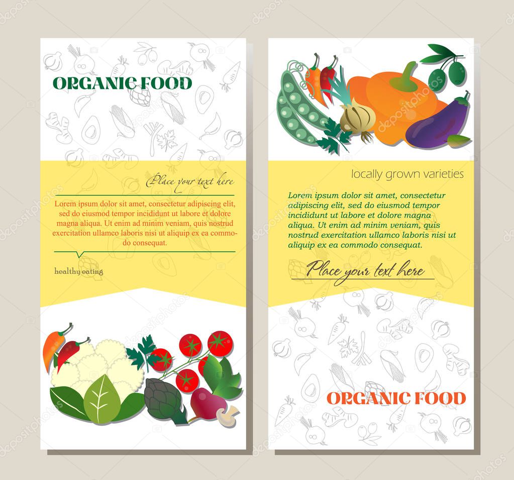 Banner advertising vector illustration set of vegetables