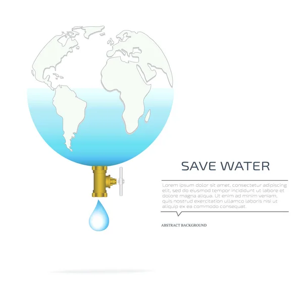 Salvar Conceito de Vetor de Água Ecologia — Vetor de Stock