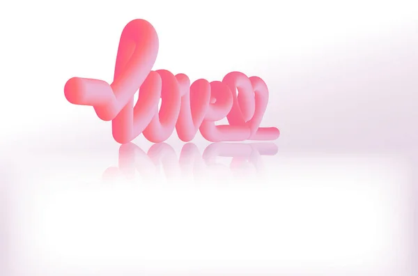 Texto 3D Love c gradiente — Vetor de Stock