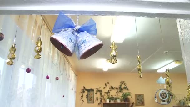 Christmas decoration of the hall — Stock Video