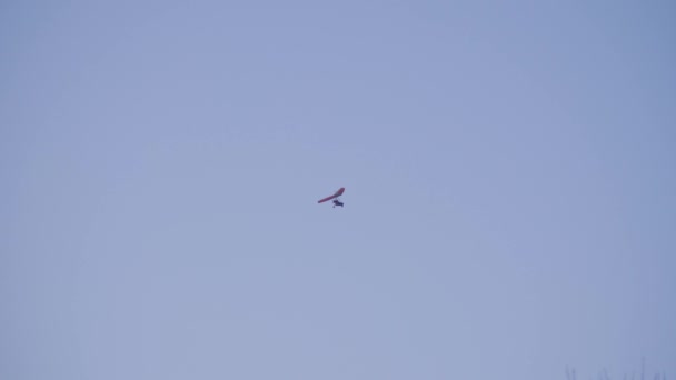 Segelflugzeug in blauem Himmel — Stockvideo