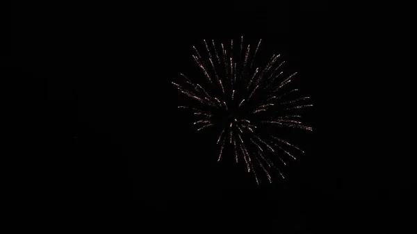 Светящийся фейерверк. цветные ночные взрывы в черном небе. красивые разноцветные фейерверки в ночном небе. Новогодний фейерверк. светящийся фейерверк с боке огней в ночи — стоковое фото