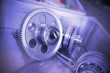 Sanayi arka plan mavi dişli tekerlekli