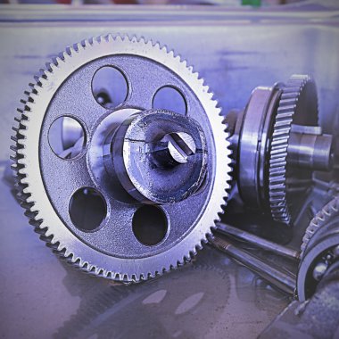 Sanayi arka plan mavi dişli tekerlekli