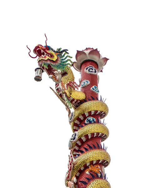 Reus gouden chinese draak op isoleren achtergrond — Stockfoto